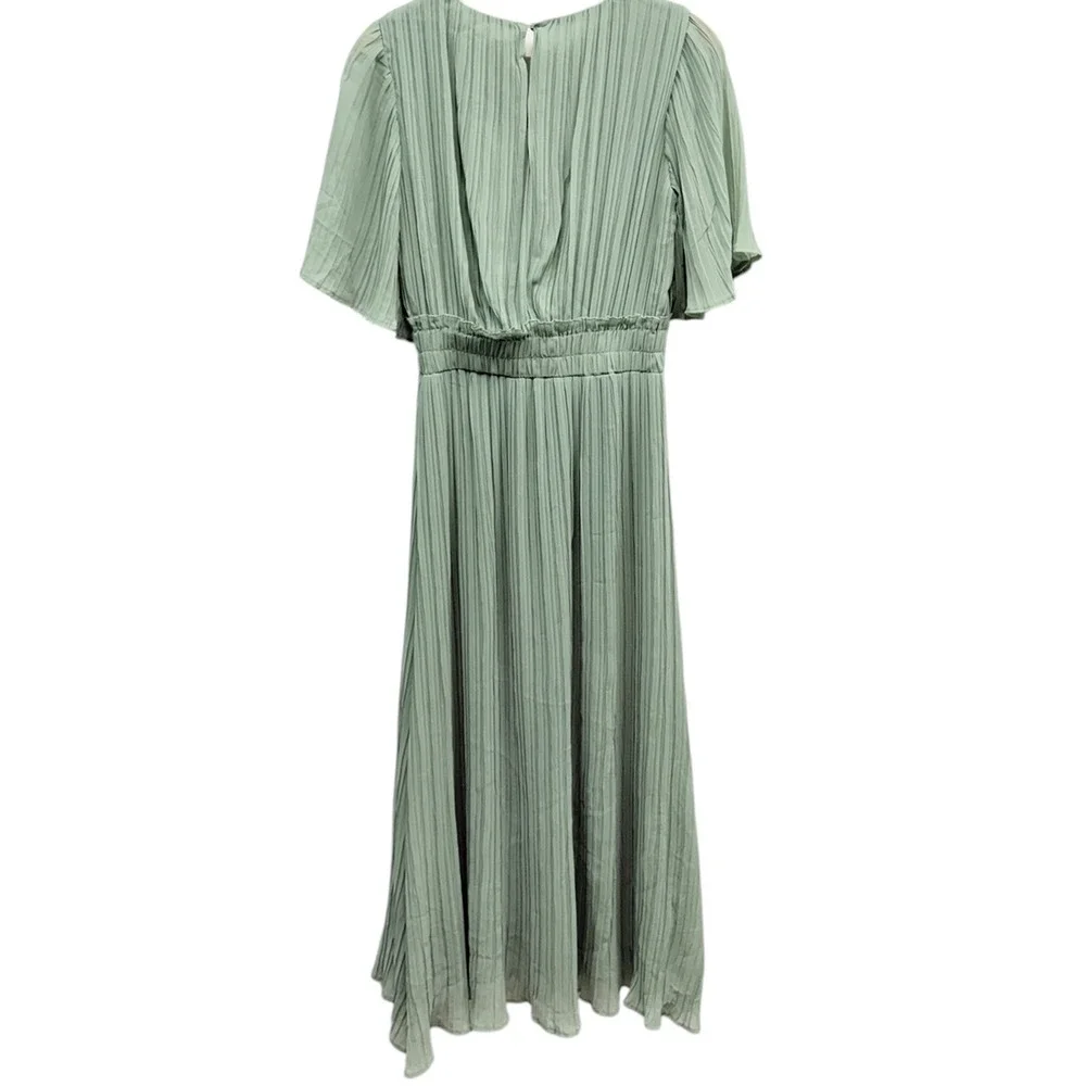 Zara Pleated Chiffon Midi Dress in Sea Green size Small NWT - Picture 5 of 6